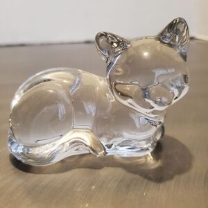 Vintage Princess House Crystal Pet Series Cat Kitten Glass Figurine Paperweight